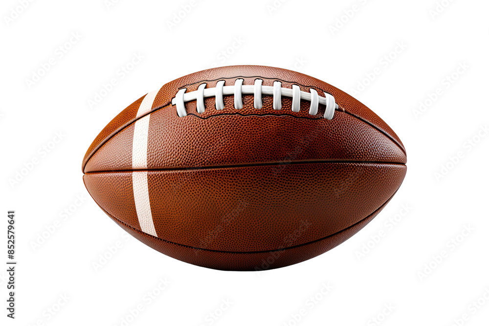 A Leather American Football Ready for the Big Game on a Clear PNG or White Background. A Leather American Football Ready for the Big Game on a Clear PNG or White Background.