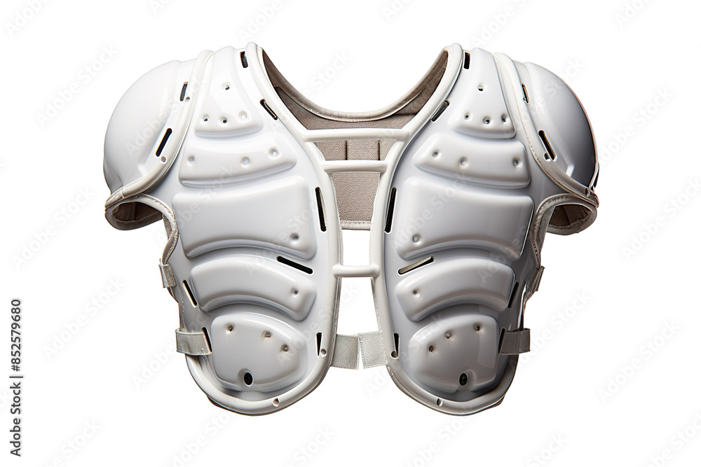 White Football Shoulder Pads for Protection and Performance on a Clear PNG or White Background. White Football Shoulder Pads for Protection and Performance on a Clear PNG or White Background.