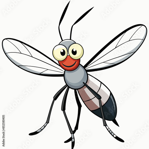 A Cartoon vector illustration of a mosquito 
