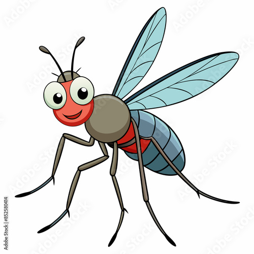 A Cartoon vector illustration of a mosquito 
