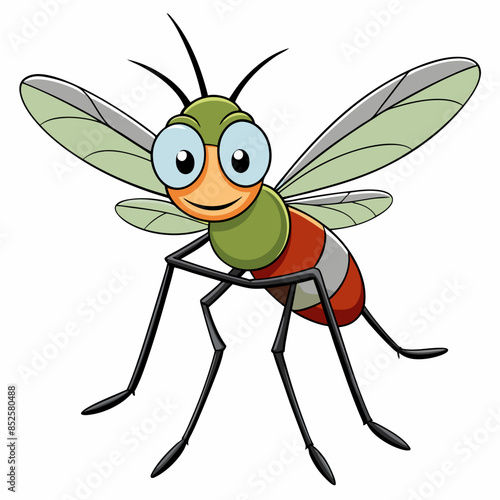 A Cartoon vector illustration of a mosquito 
