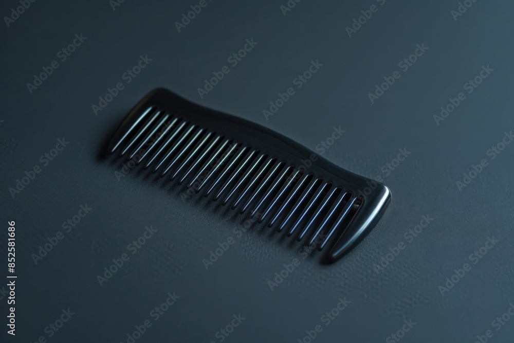 Black Comb for Grooming. Compact Two-Story Comb in Sleek Black Plastic Design Black Comb for Grooming. Compact Two-Story Comb in Sleek Black Plastic Design