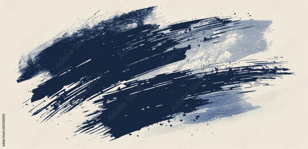 Abstract navy blue and white grunge brush strokes on a light grey background Abstract navy blue and white grunge brush strokes on a light grey background