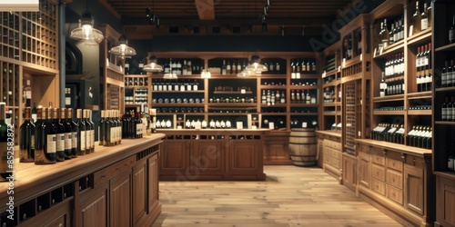 A wine shop filled with many bottles of wine