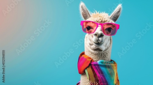 The llama with pink sunglasses