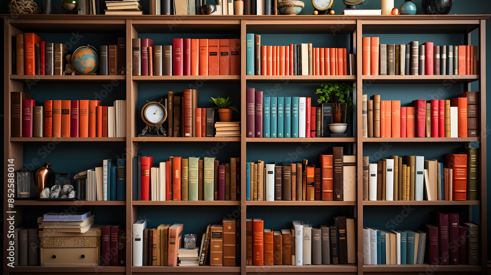 library shelves with books library shelves with books