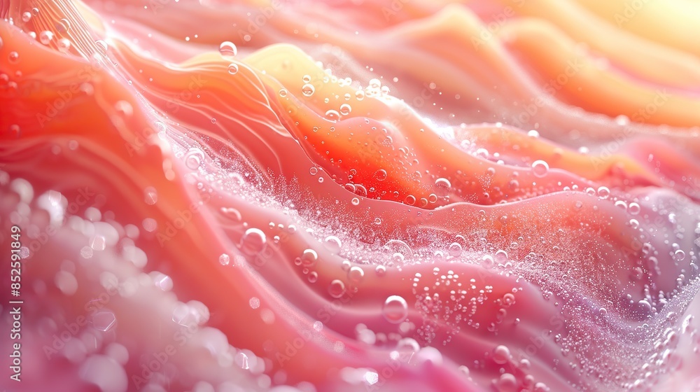 Fototapeta premium Sunset Hues. Abstract Digital Wave Art.