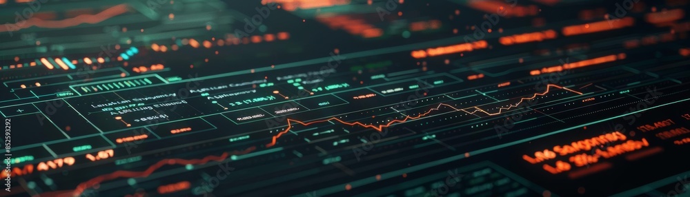 A digital composite of a futuristic user interface with a glowing orange and green color scheme A digital composite of a futuristic user interface with a glowing orange and green color scheme
