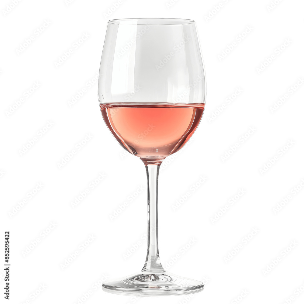Glass of rose pink wine isolated on transparent background Glass of rose pink wine isolated on transparent background