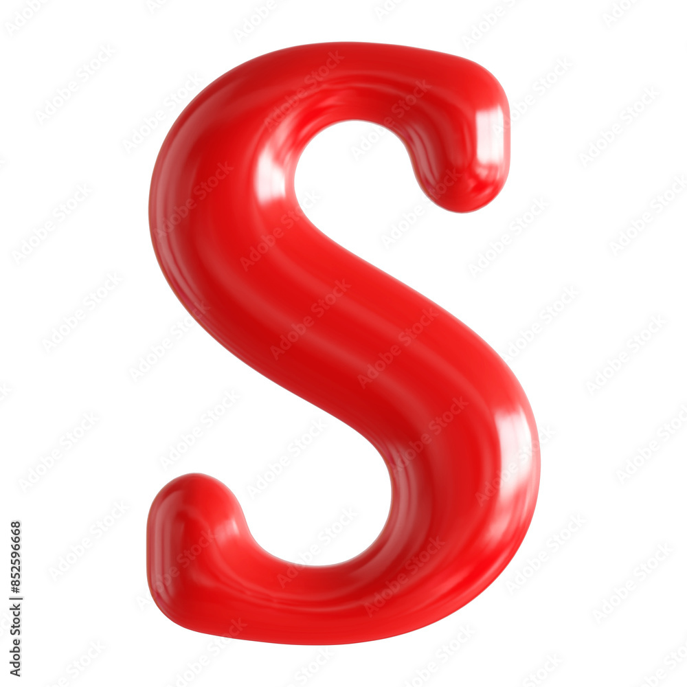 Red 3D Font Letter S uppercase Red 3D Font Letter S uppercase