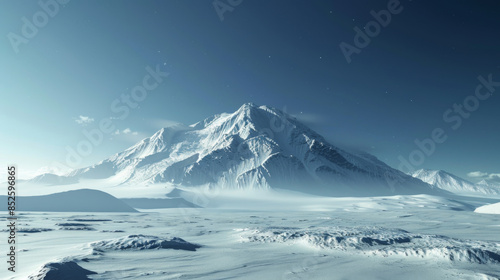 Wallpaper Mural A breathtaking view of a snowy mountain range at twilight, with clear skies and a tranquil atmosphere. Torontodigital.ca