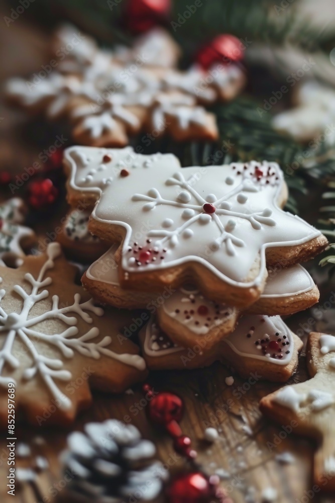 A close-up view of various cookies placed on a table A close-up view of various cookies placed on a table