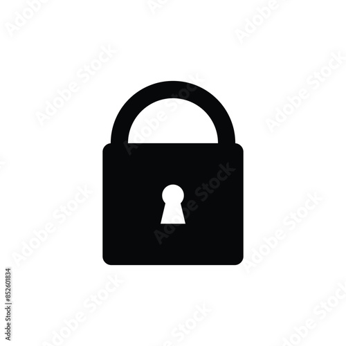 Lock key flat icon sign vector