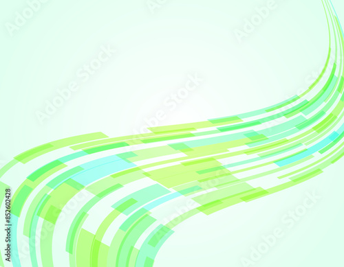 背景イラスト・サイバー幾何学　ウェーブ　緑