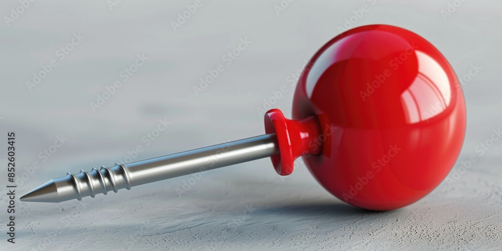 A close-up shot of a red object on a table with no distractions in the background