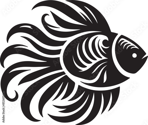 simple Fish design silhouette vector style with white background