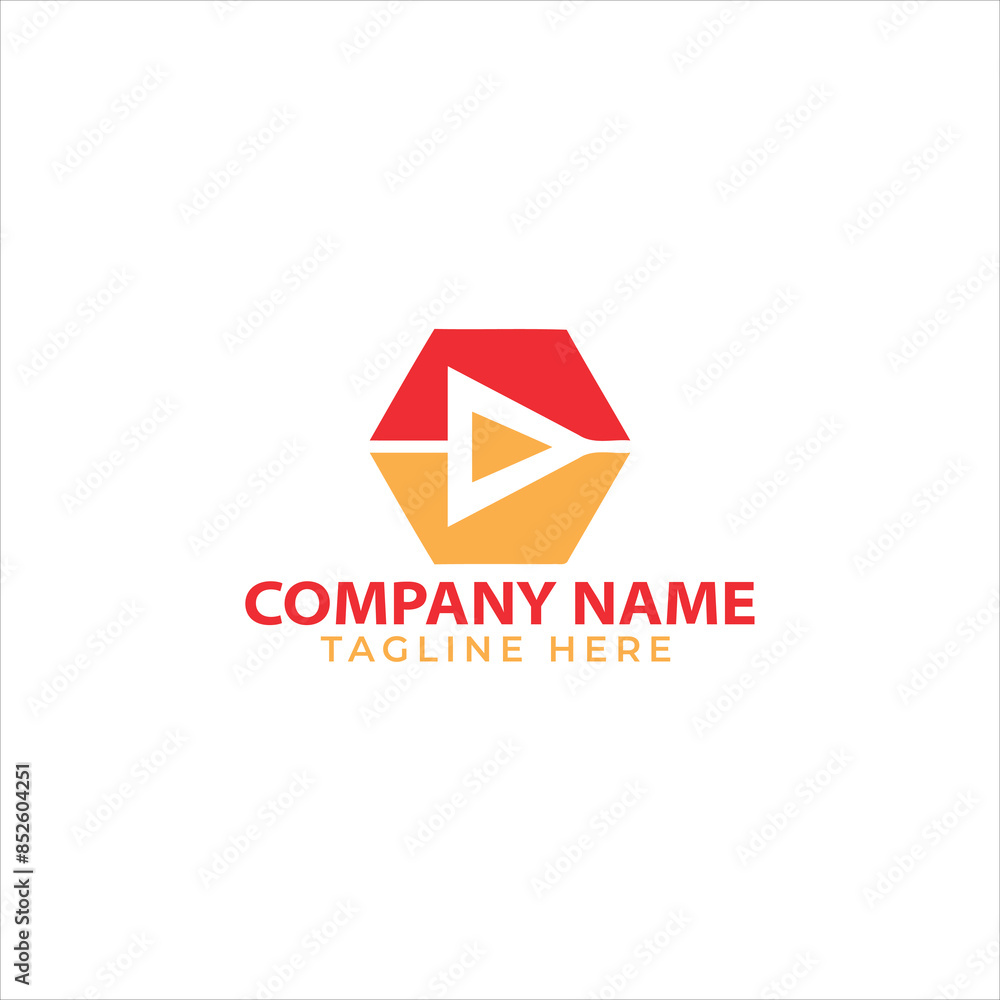 Naklejka premium video editing logo template illustration 