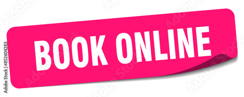 book online sticker. book online label