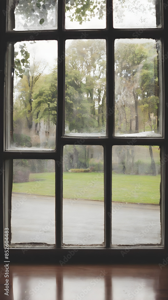 Take a photo from inside looking out through a window. Take a photo from inside looking out through a window.