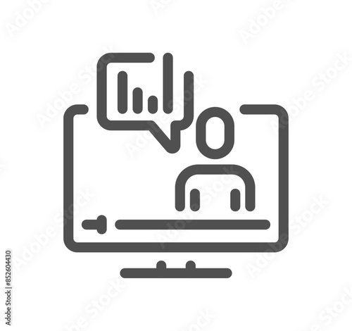 Business people meeting related icon outline and linear vector.