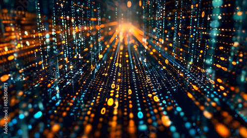 Wallpaper Mural 
Data Encryption: A visually striking image of data streams transformed into intricate patterns of encrypted symbols, highlighting the importance of encryption in safeguarding sensitive information Torontodigital.ca