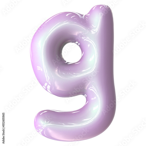 g Font Pink Color 3D Render