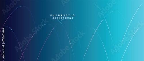 Abstract Peacock Blue, Ocean Dark Blue Technological Modern Flowing Wave Line Background. Teal Blue and Black Digital Future Technology Web Banner Background for Presentation, Cover, Slide, Magazine