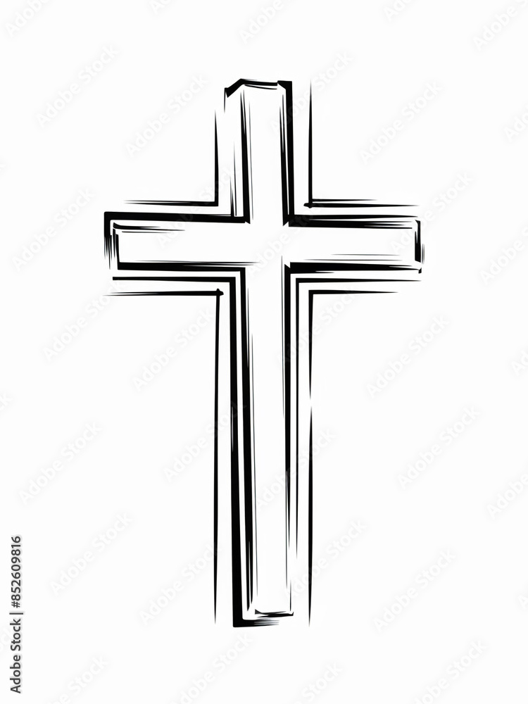 black christian cross on whitebackground.. black christian cross on whitebackground..