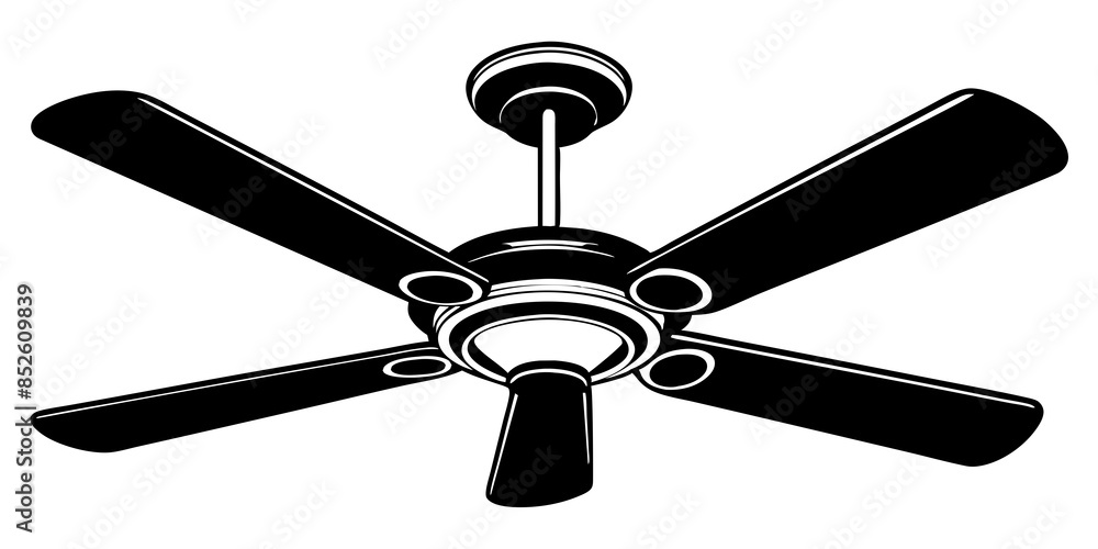 Ceiling fan, which serves as a sign for an air fan. Its purpose is to cool the room and circulate the air effectively. Ceiling fan, which serves as a sign for an air fan. Its purpose is to cool the room and circulate the air effectively.