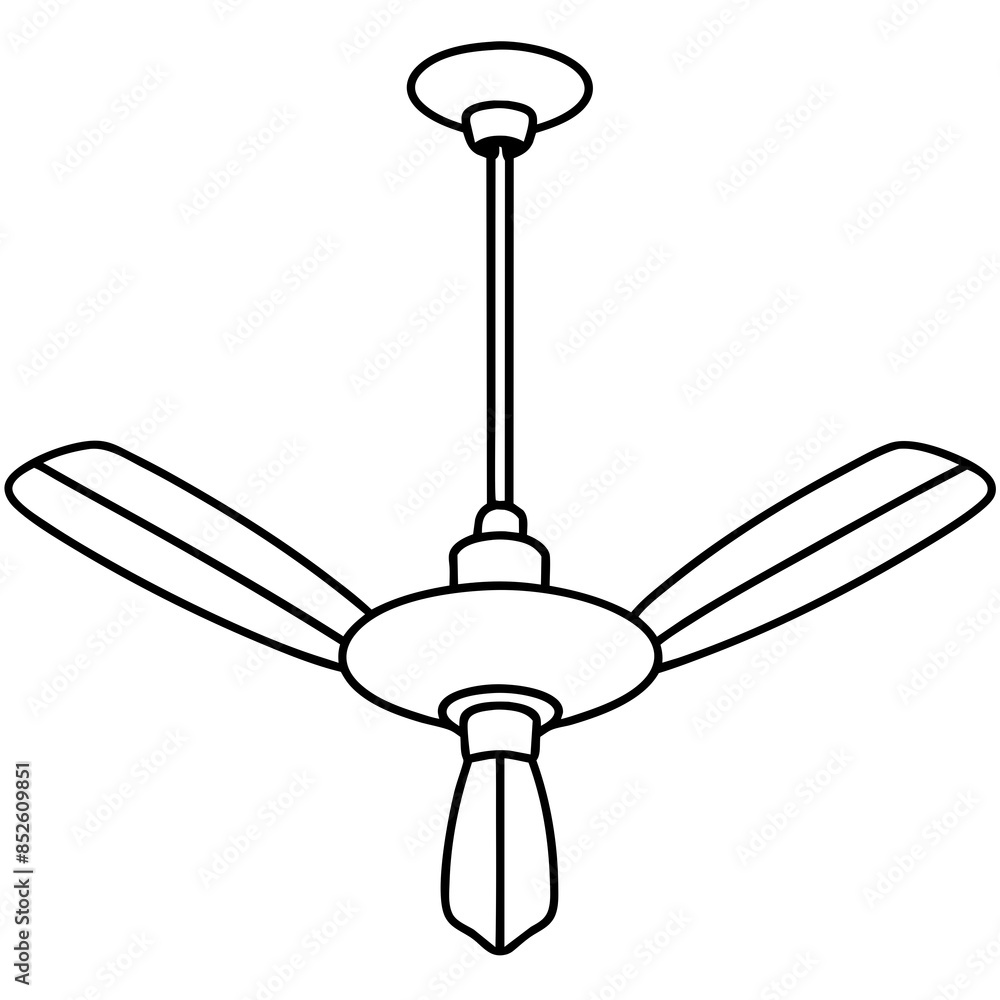 Ceiling fan, which serves as a sign for an air fan. Its purpose is to cool the room and circulate the air effectively. Ceiling fan, which serves as a sign for an air fan. Its purpose is to cool the room and circulate the air effectively.