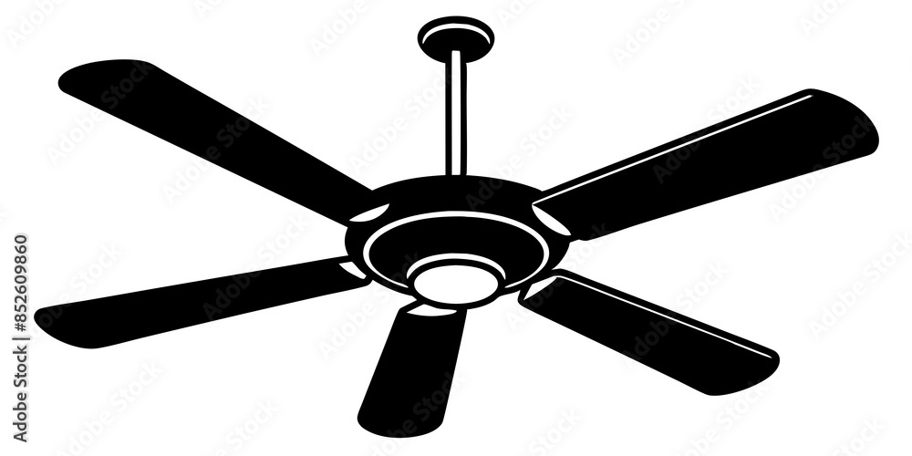 Ceiling fan, which serves as a sign for an air fan. Its purpose is to cool the room and circulate the air effectively. Ceiling fan, which serves as a sign for an air fan. Its purpose is to cool the room and circulate the air effectively.