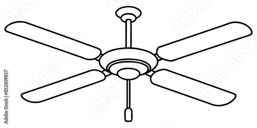 Ceiling fan, which serves as a sign for an air fan. Its purpose is to cool the room and circulate the air effectively.