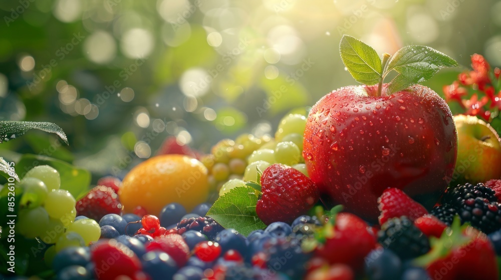 A Vibrant Collection of Fresh Fruits and Berries A Vibrant Collection of Fresh Fruits and Berries