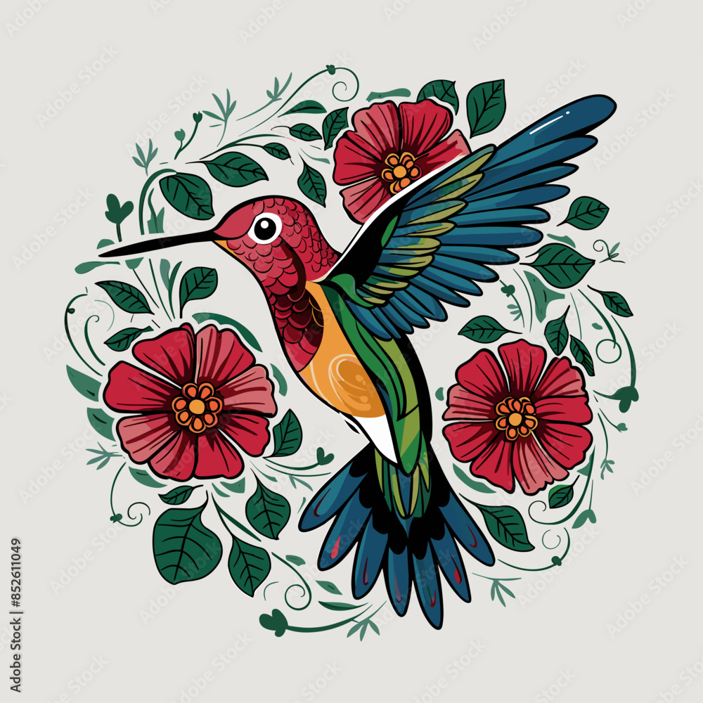 Fototapeta premium illustration of a hummingbird