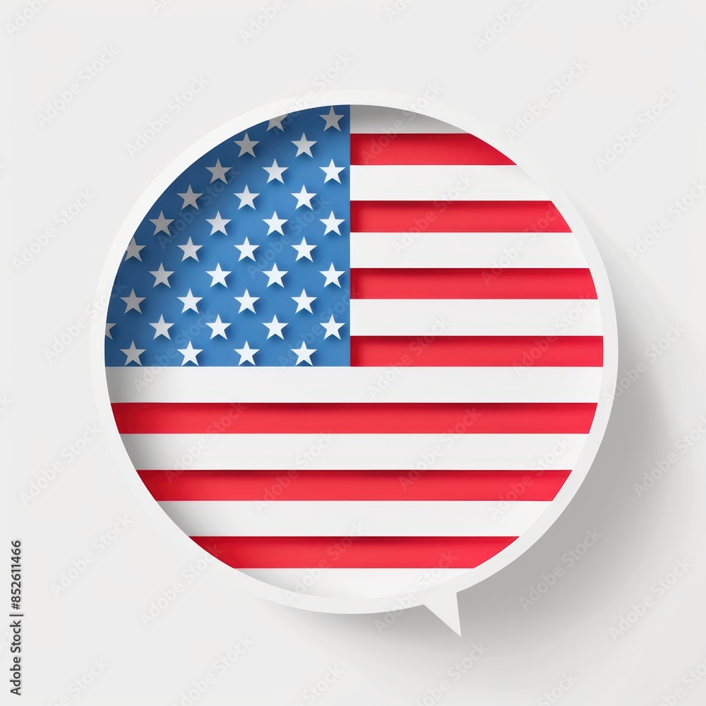 American Flag Speech Bubble American Flag Speech Bubble