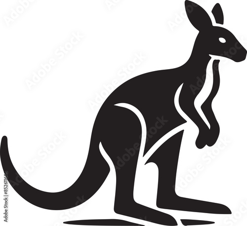 kangaroo icon silhouette vector