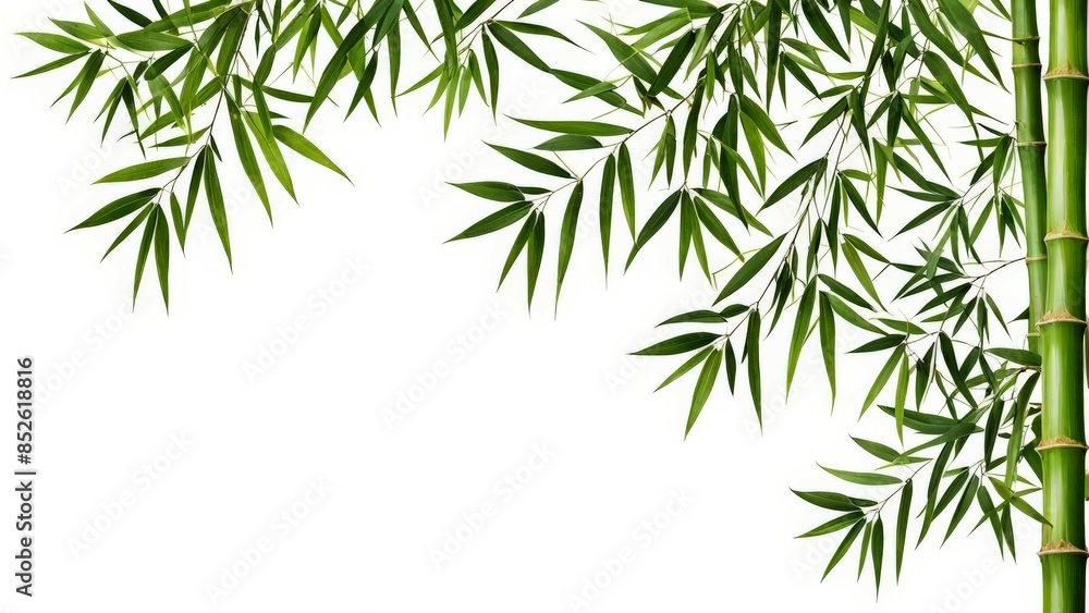 Naklejka premium bamboo isolated on white background