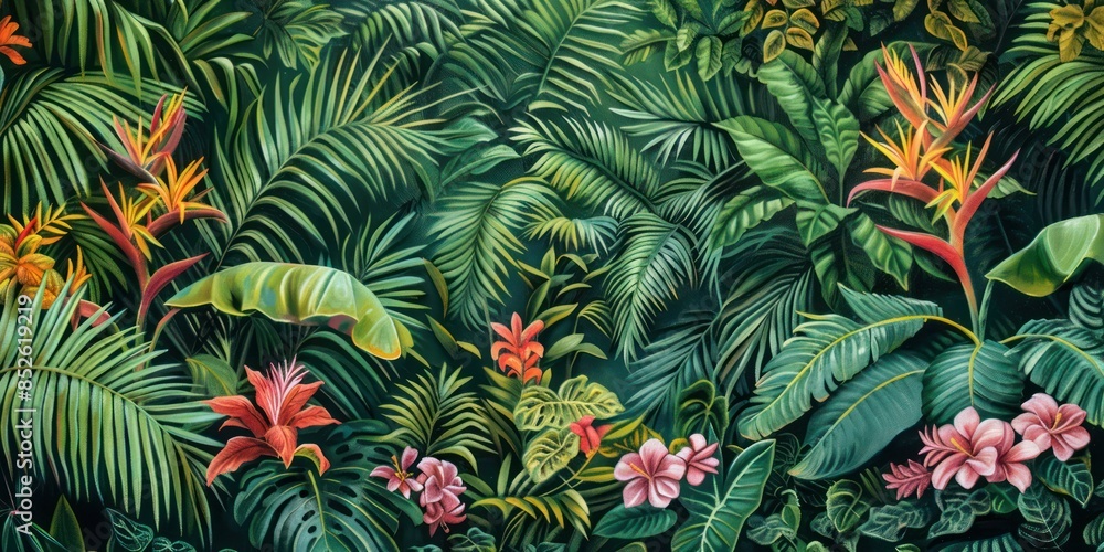 Dark green leaves in the park background image,Panorama