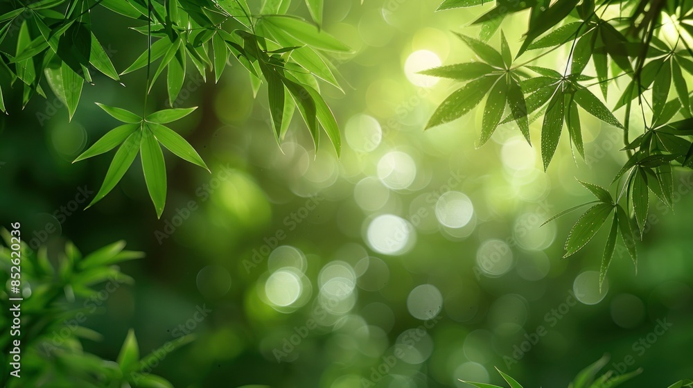 Sunlit Green Leaves in a Forest Sunlit Green Leaves in a Forest