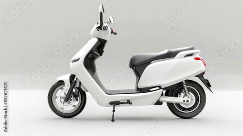 white retro scooter motorbike isolated on white