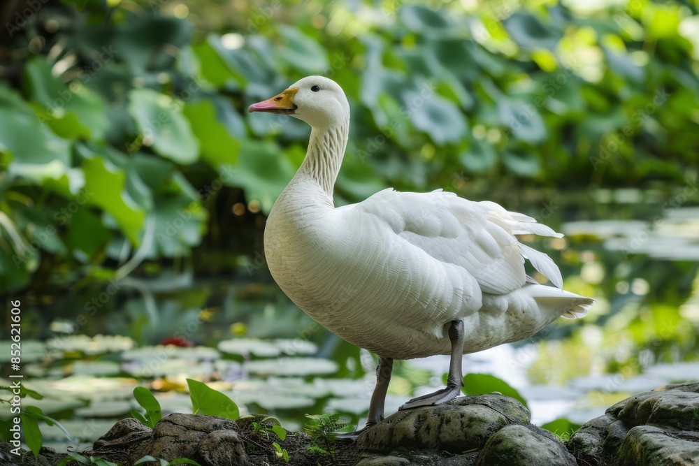 Obraz premium White Goose by the Pond