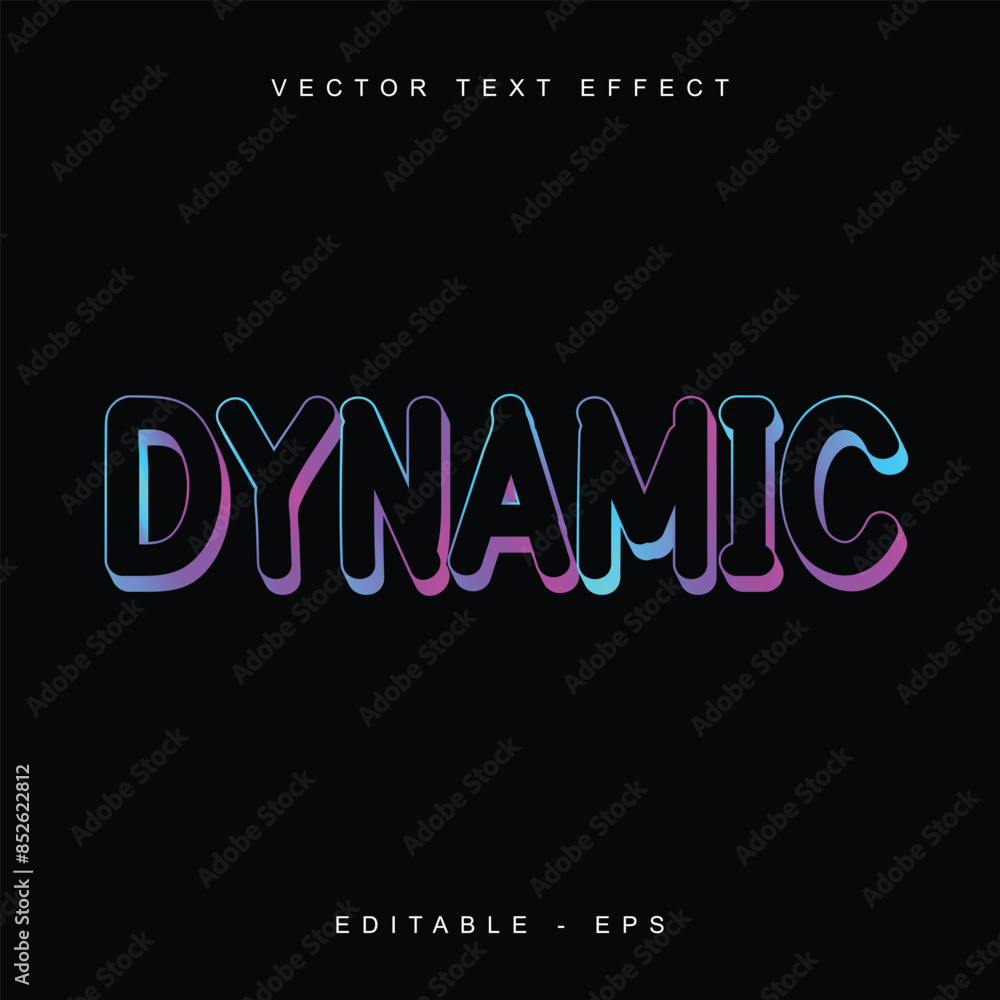 transparent text effect colorful stroke gradient glow. Editable text effect