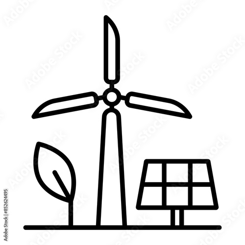 Green Energy icon. outline icon