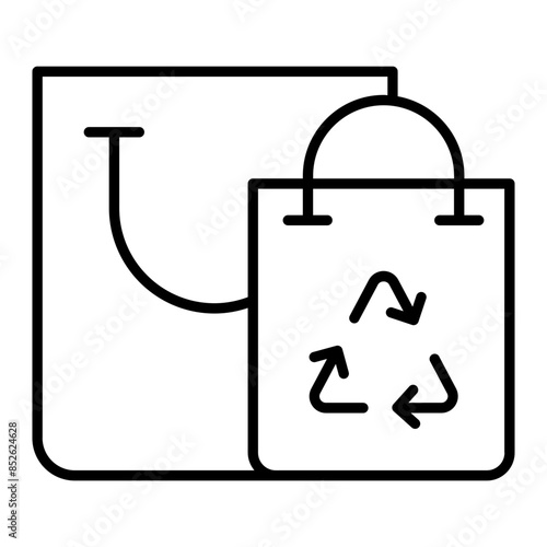 recycled paper bags icon. outline icon