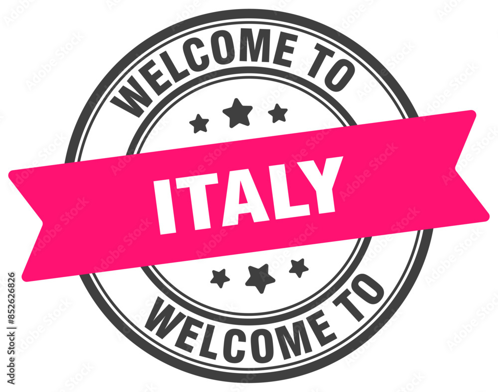Fototapeta premium Welcome to Italy stamp. Italy round sign