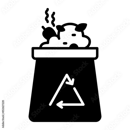 compost icon. black fill icon