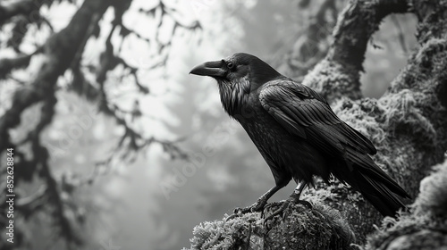 raven on a branch