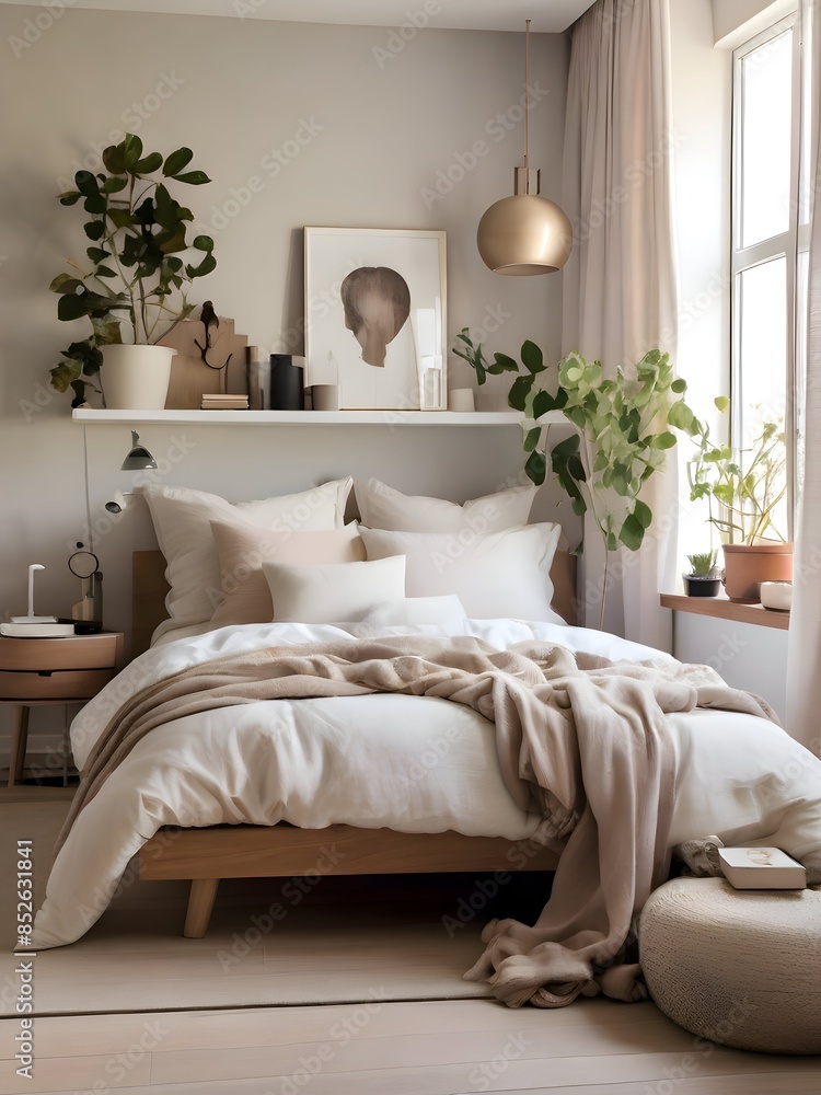Naklejka premium Cozy Bed Room Inspiration Photography Art