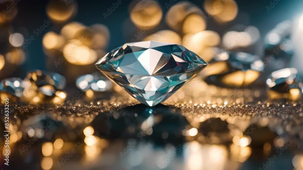 A close-up of a sparkling diamond with a bokeh effect in the background, highlighting the clarity and brilliance of the gemstone A close-up of a sparkling diamond with a bokeh effect in the background, highlighting the clarity and brilliance of the gemstone