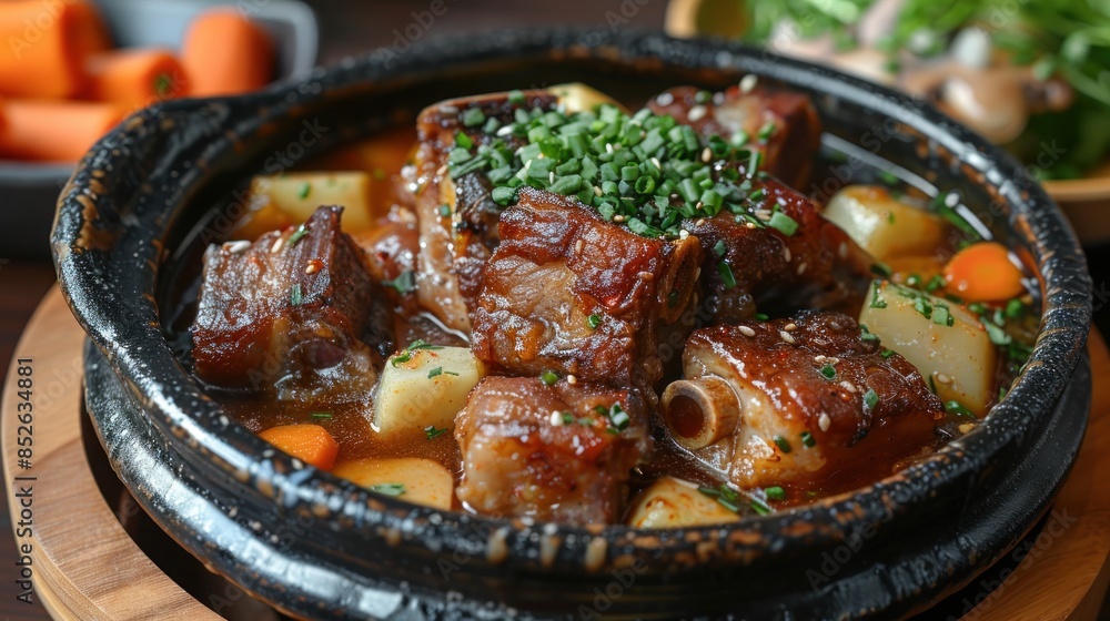 Korean Short Ribs Stew with Potatoes and Carrots